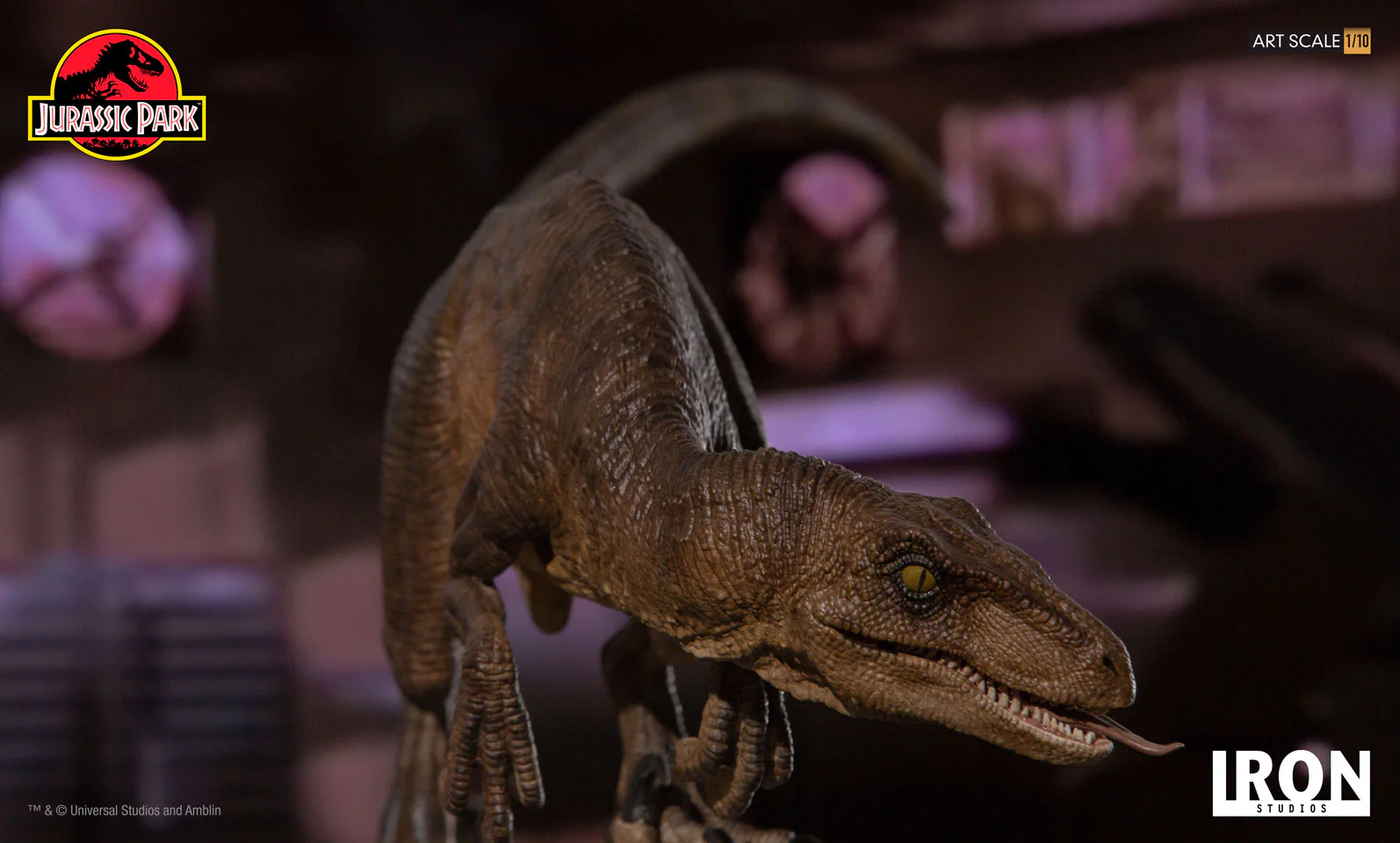 Statue Crouching Velociraptor - Jurassic Park - Art Scale 1/10 - Iron Studios - Image 5