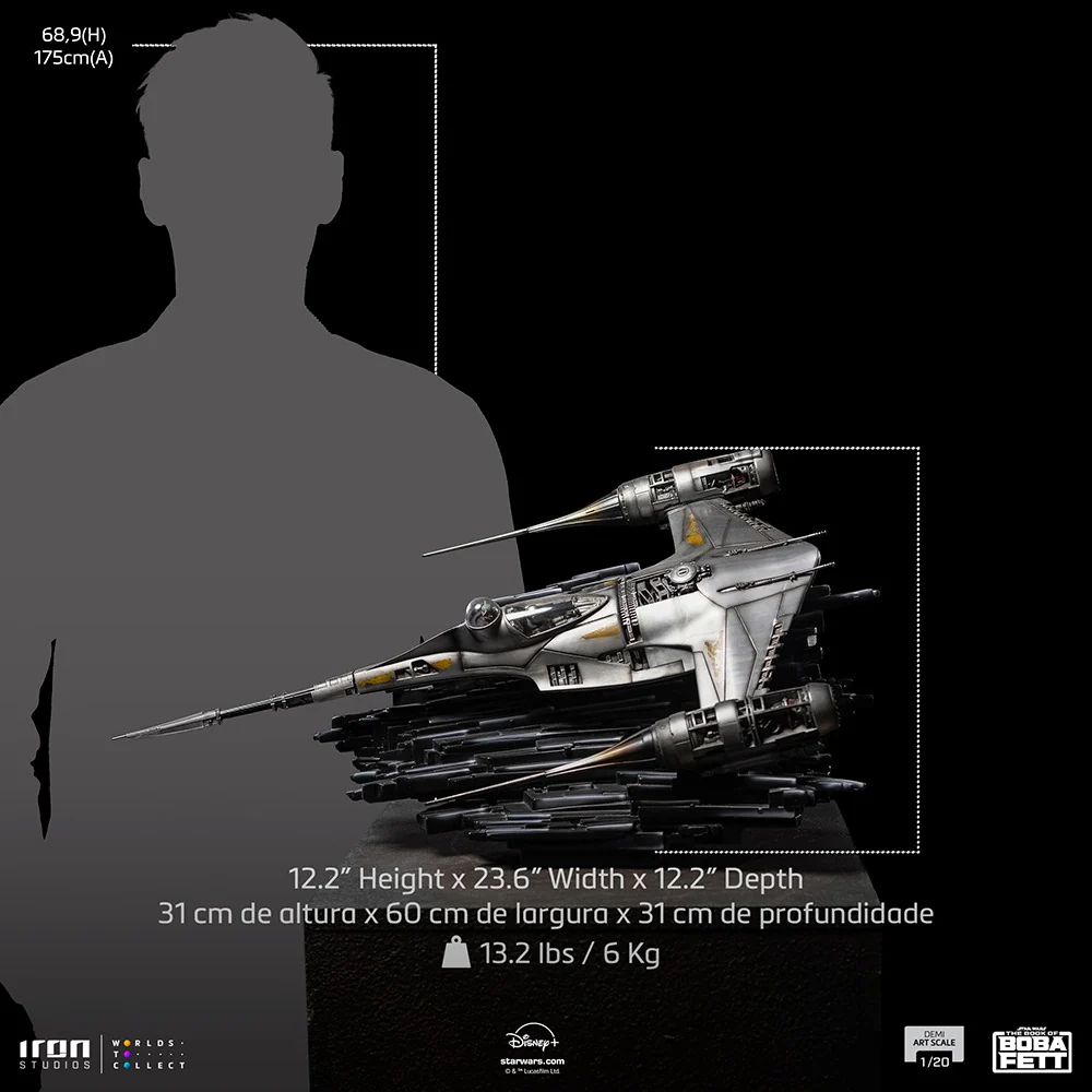 Mando's N1 Starfighter Star Wars: The Book of Boba Fett Demi Art Scale 1/20 Iron Studios - Image 7